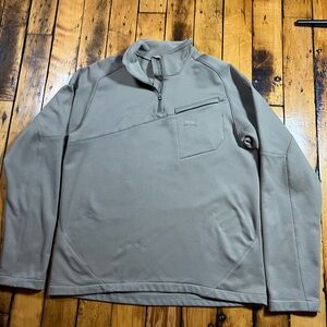 Helly Hansen Men’s Medium Prostretch Tan 1/4 Zip Fleece Pullover Beige Sweater